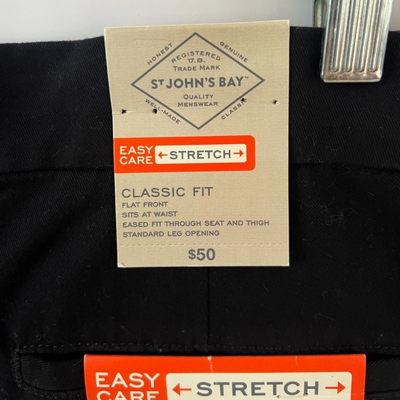 St John's Bay Men’s Black Dress Pants Flat Front Reduced Wrinkles Size 3… - Picture 7 of 9